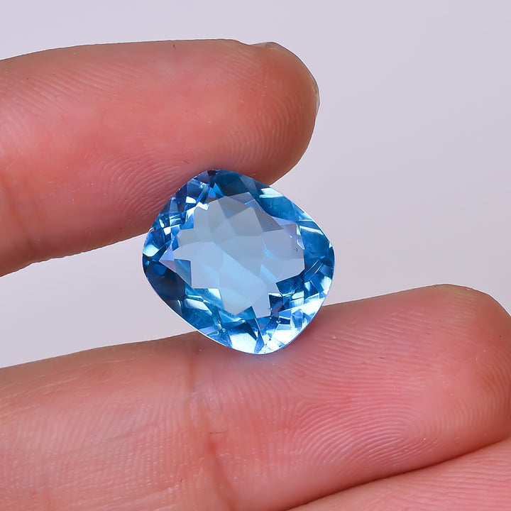 Natural Swiss Blue Topaz Radiant Shape Cut Stone Loose Gemstone For Making Jewelry 10 Ct. 14X12X6 mm Y-10173