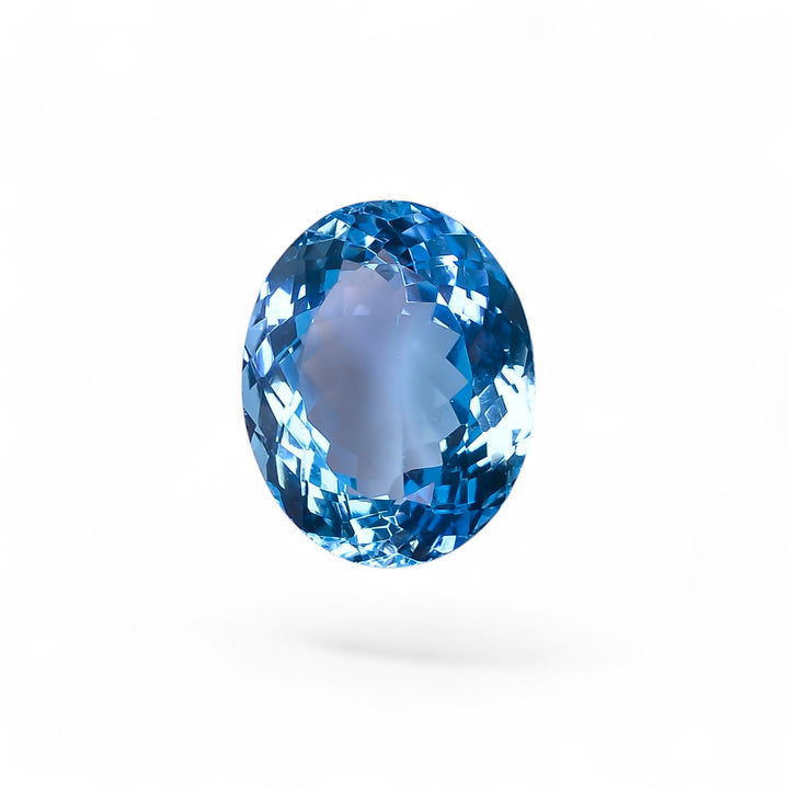Natural Swiss Blue Topaz Oval Shape Cut Stone Loose Gemstone For Making Jewelry 19.5 Ct. 17X14X9 mm Y-10175