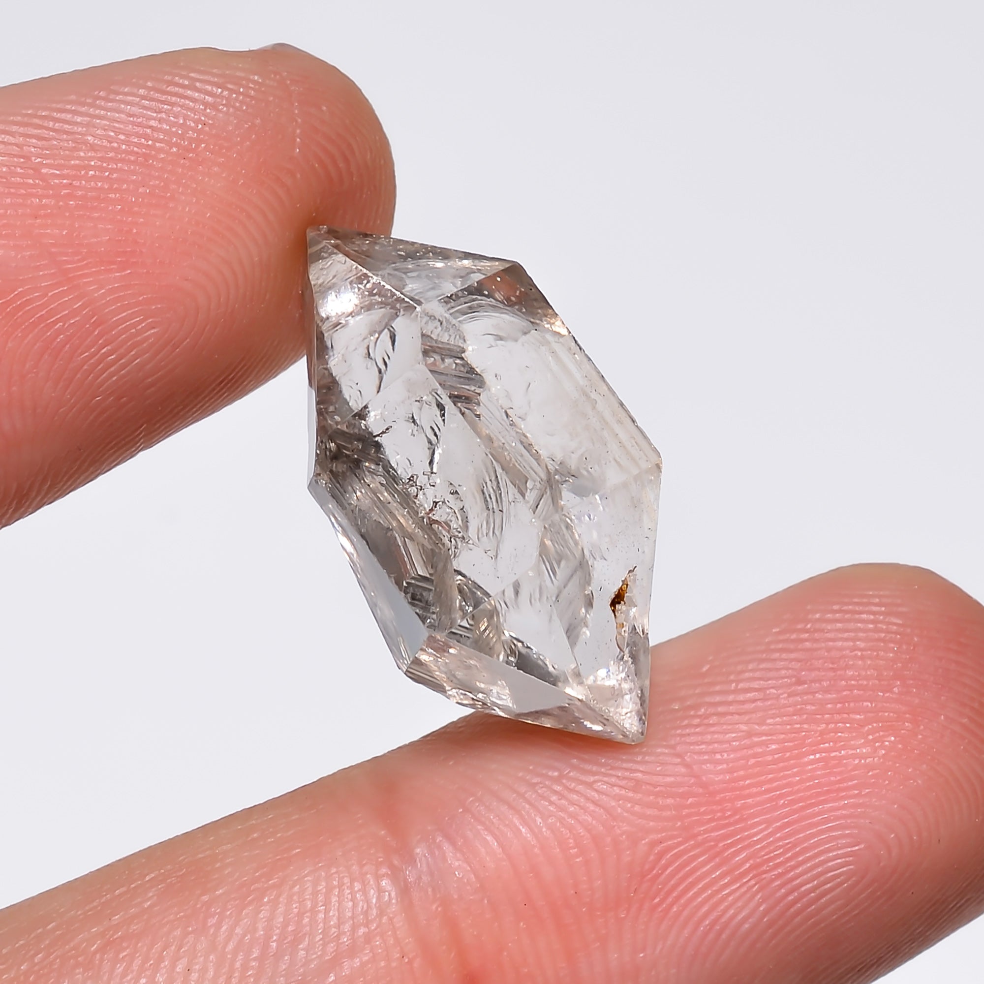 Natural Herkimer Diamond Fancy Shape Cut Stone Loose Gemstone For Making Jewelry 17.5 Ct. 22X13X9 mm Y-10188