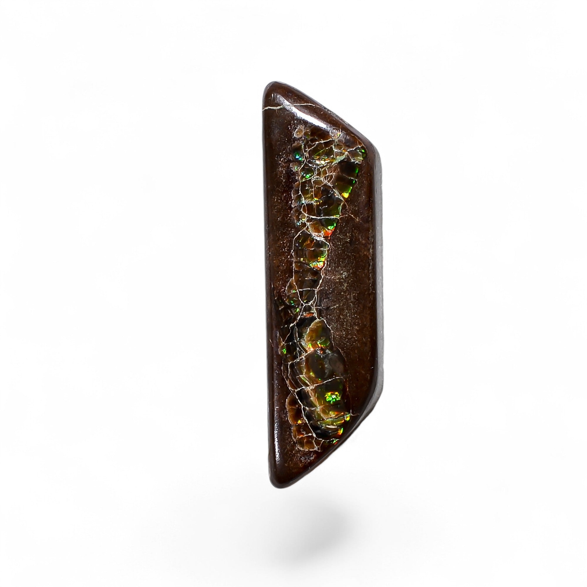 Natural Ammolite Fancy Shape Cabochon Loose Gemstone For Making Jewelry 8 Ct. 25X7X3 mm Y-10237