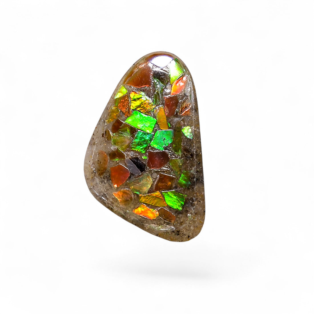 Natural Ammolite Fancy Shape Cabochon Loose Gemstone For Making Jewelry 3.5 Ct. 21X12X2 mm Y-10238