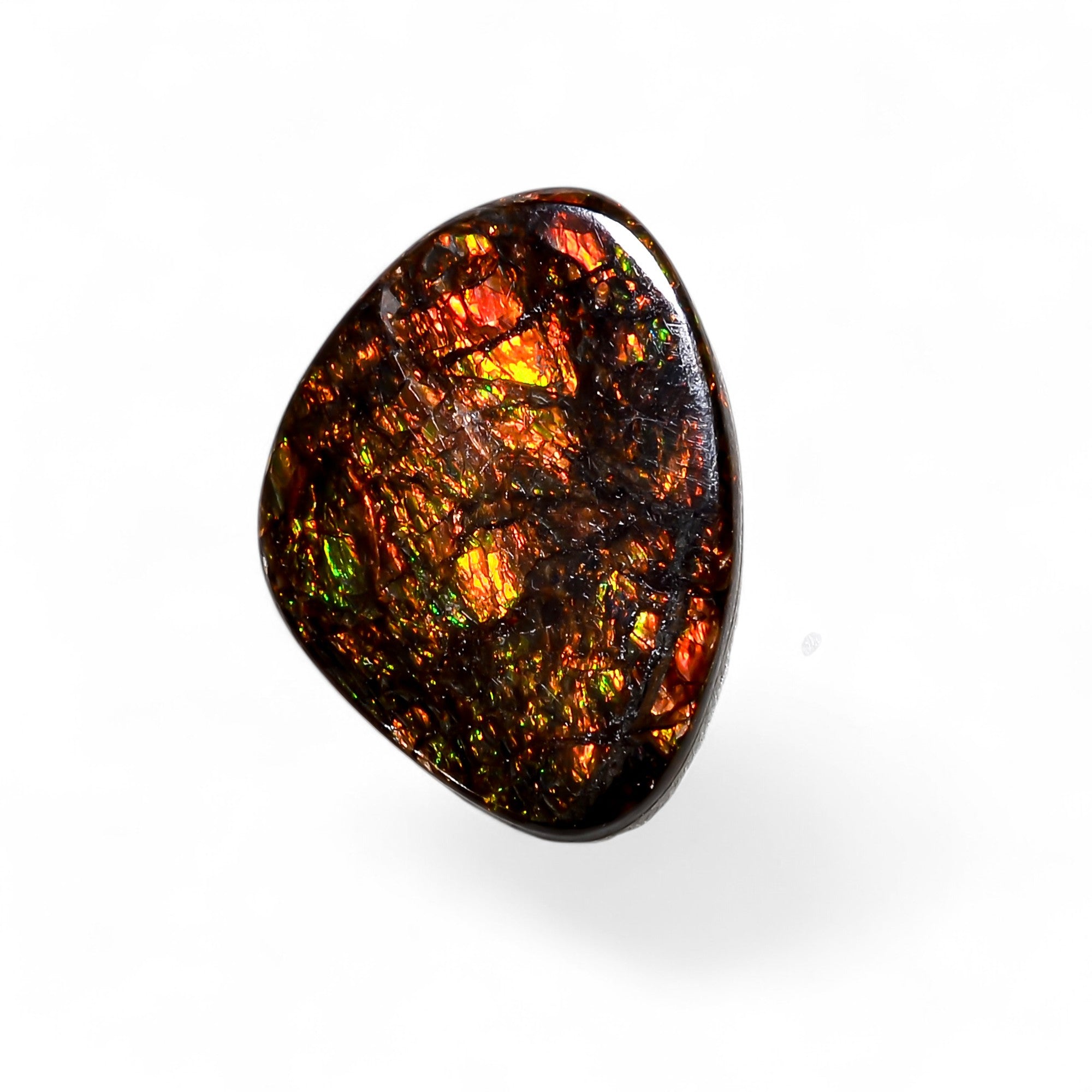 Natural Ammolite Fancy Shape Cabochon Loose Gemstone For Making Jewelry 5.5 Ct. 21X15X2 mm Y-10240