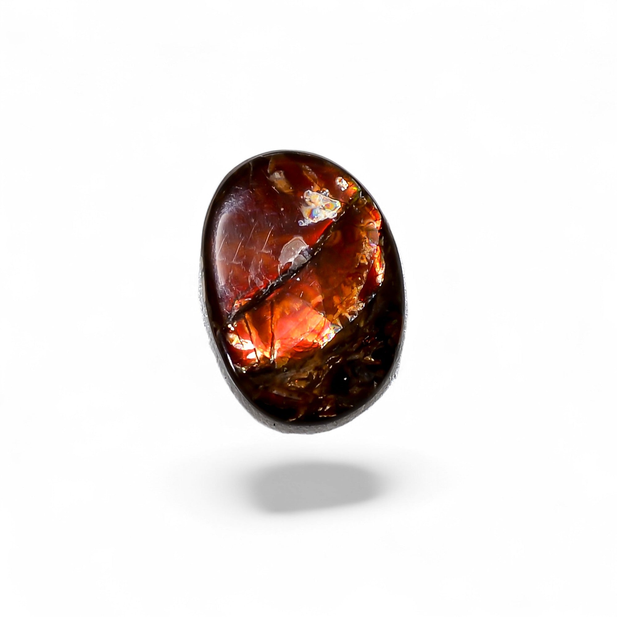 Natural Ammolite Oval Shape Cabochon Loose Gemstone For Making Jewelry 2.5 Ct. 14X10X2 mm Y-10245