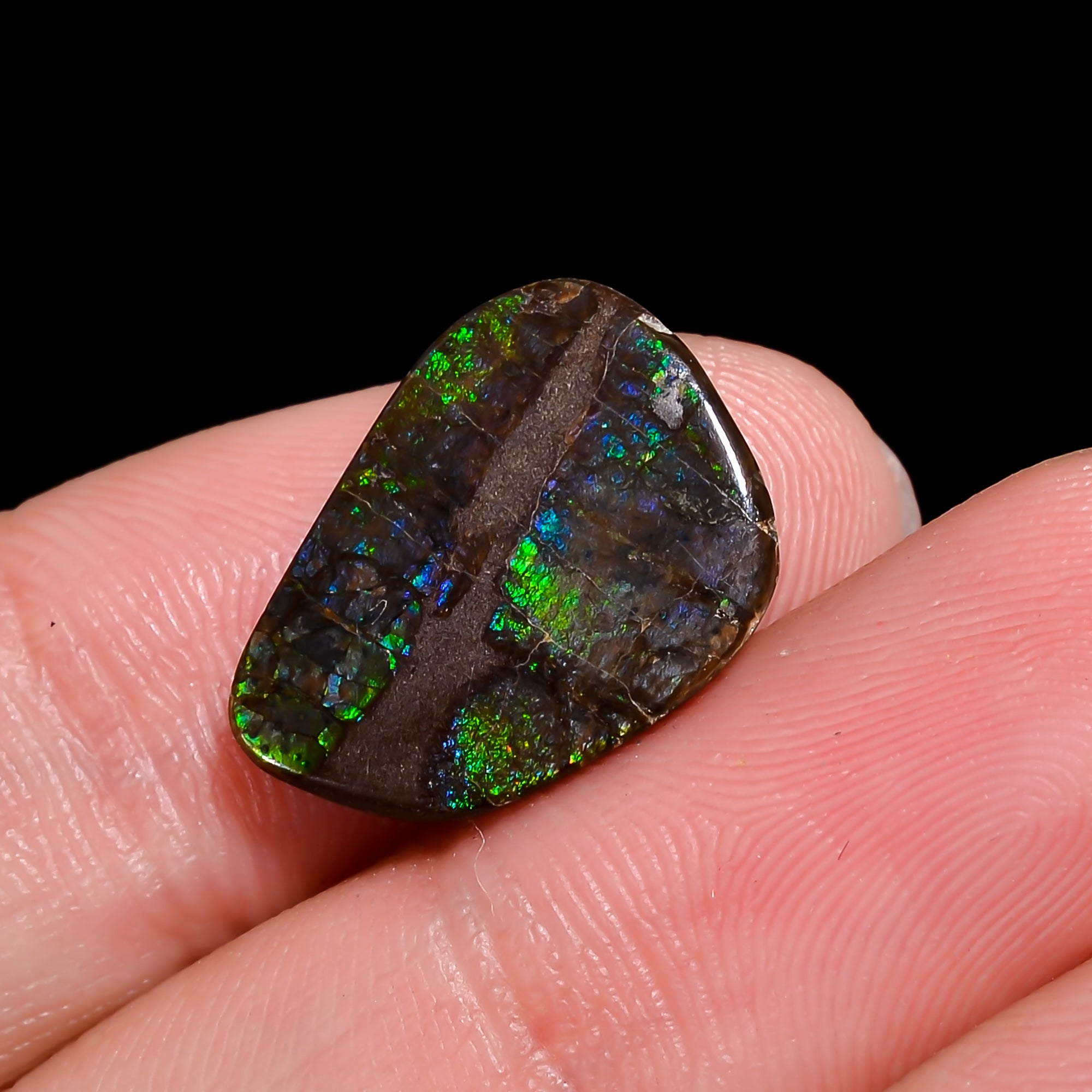 Natural Ammolite Fancy Shape Cabochon Loose Gemstone For Making Jewelry 6 Ct. 16X12X2 mm Y-10247