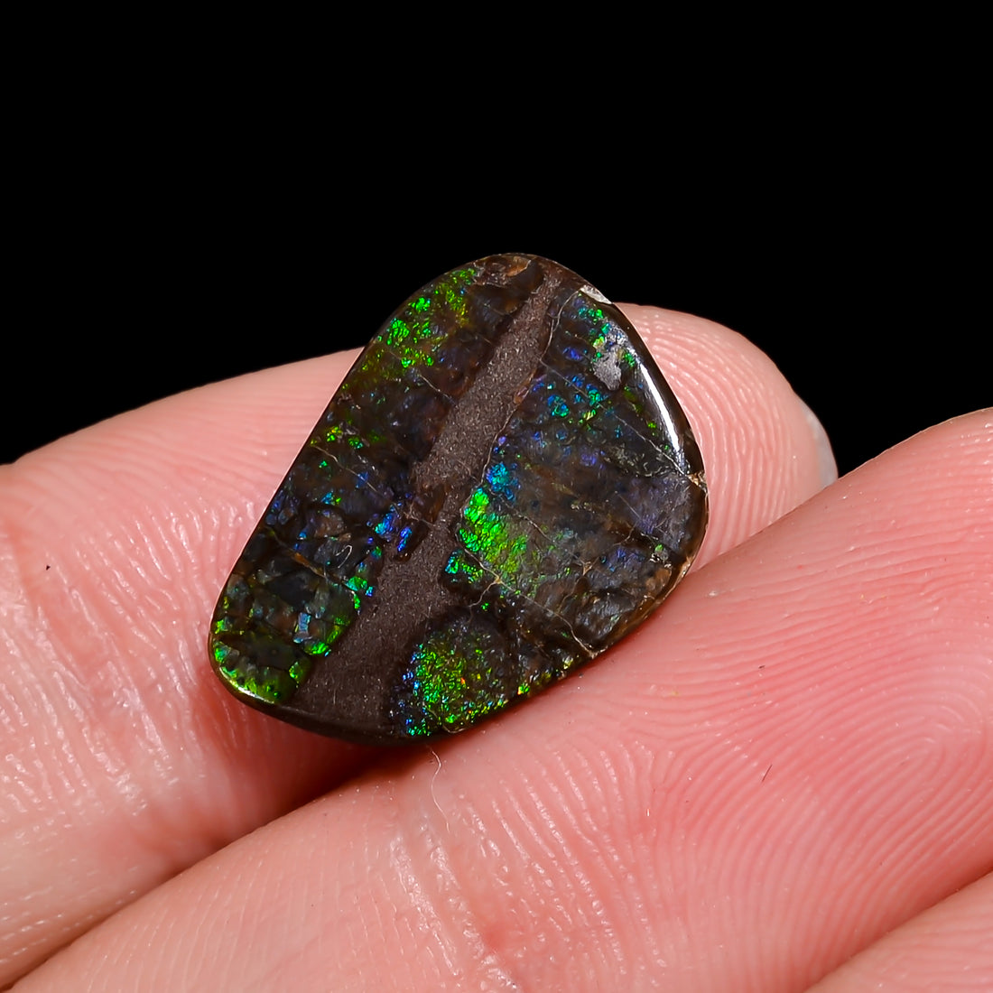Natural Ammolite Fancy Shape Cabochon Loose Gemstone For Making Jewelry 6 Ct. 16X12X2 mm Y-10247