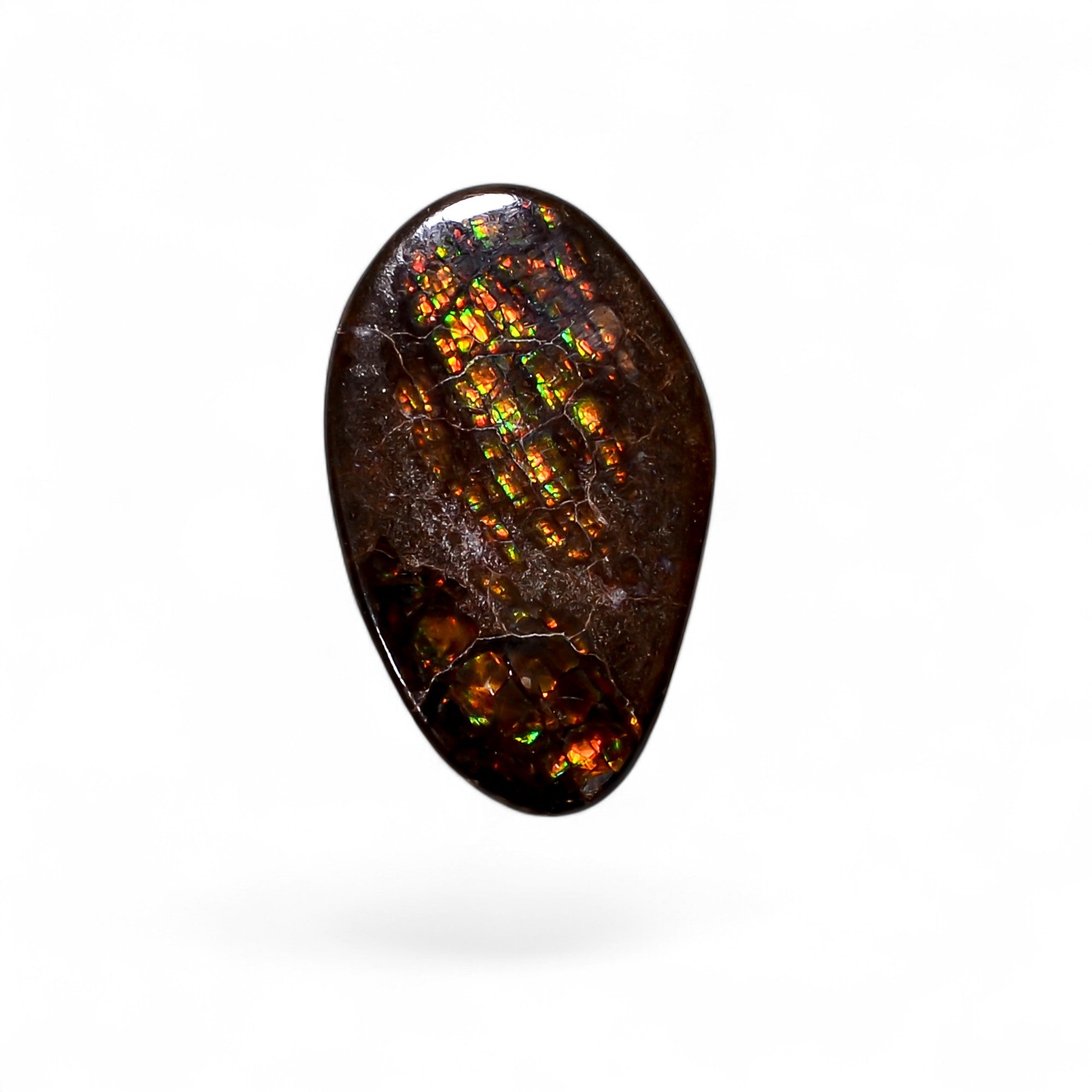 Natural Ammolite Fancy Shape Cabochon Loose Gemstone For Making Jewelry 5 Ct. 17X10X2 mm Y-10249