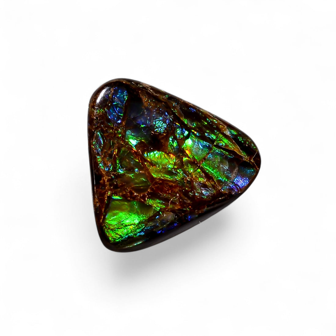 Natural Ammolite Triangle Shape Cabochon Loose Gemstone For Making Jewelry 7 Ct. 15X15X3 mm Y-10250