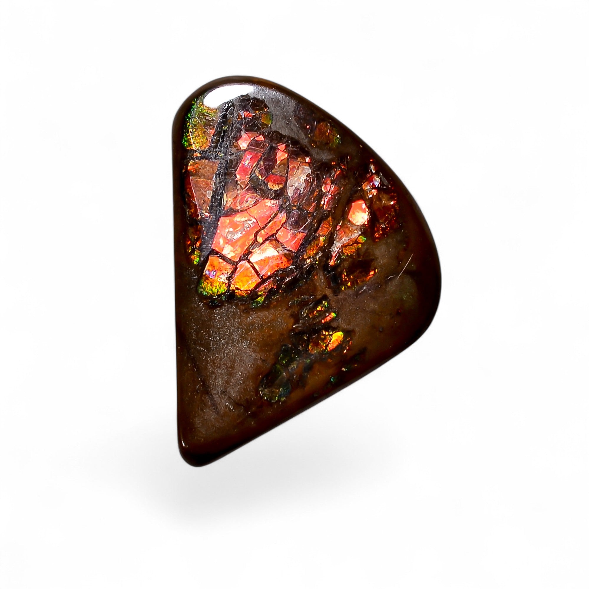 Natural Ammolite Fancy Shape Cabochon Loose Gemstone For Making Jewelry 10.5 Ct. 23X15X3 mm Y-10254