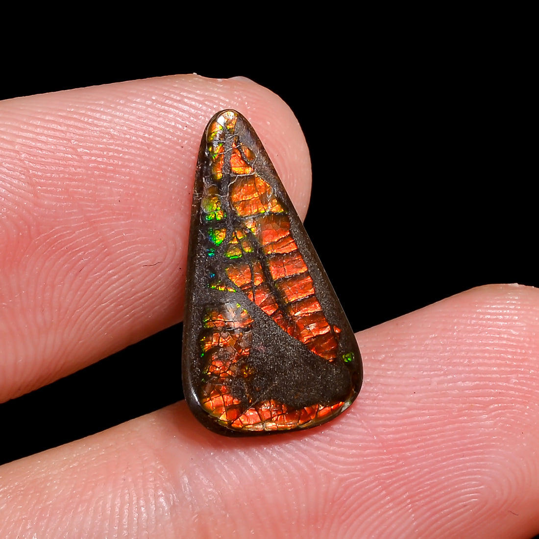 Natural Ammolite Pear Shape Cabochon Loose Gemstone For Making Jewelry 3 Ct. 17X9X2 mm Y-10259