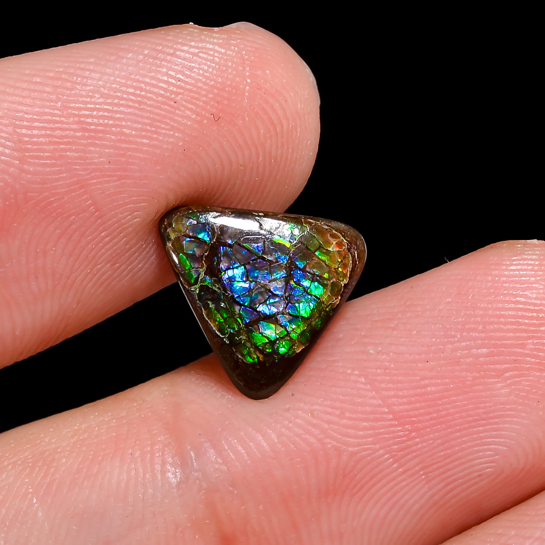 Natural Ammolite Triangle Shape Cabochon Loose Gemstone For Making Jewelry 2 Ct. 10X10X2 mm Y-10260