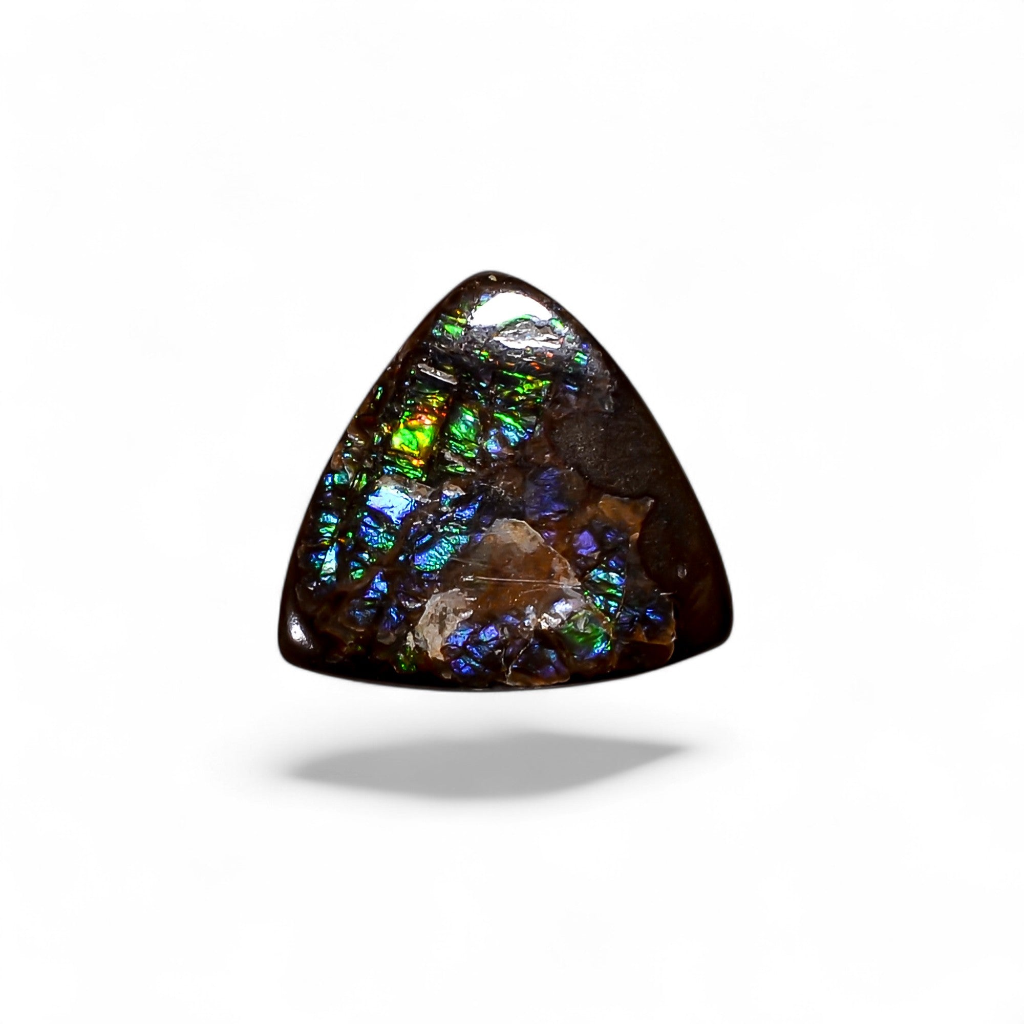 Natural Ammolite Triangle Shape Cabochon Loose Gemstone For Making Jewelry 2.5 Ct. 12X12X1 mm Y-10261