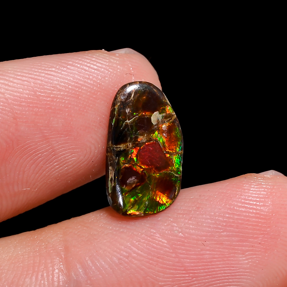 Natural Ammolite Fancy Shape Cabochon Loose Gemstone For Making Jewelry 1.5 Ct. 13X7X2 mm Y-10262