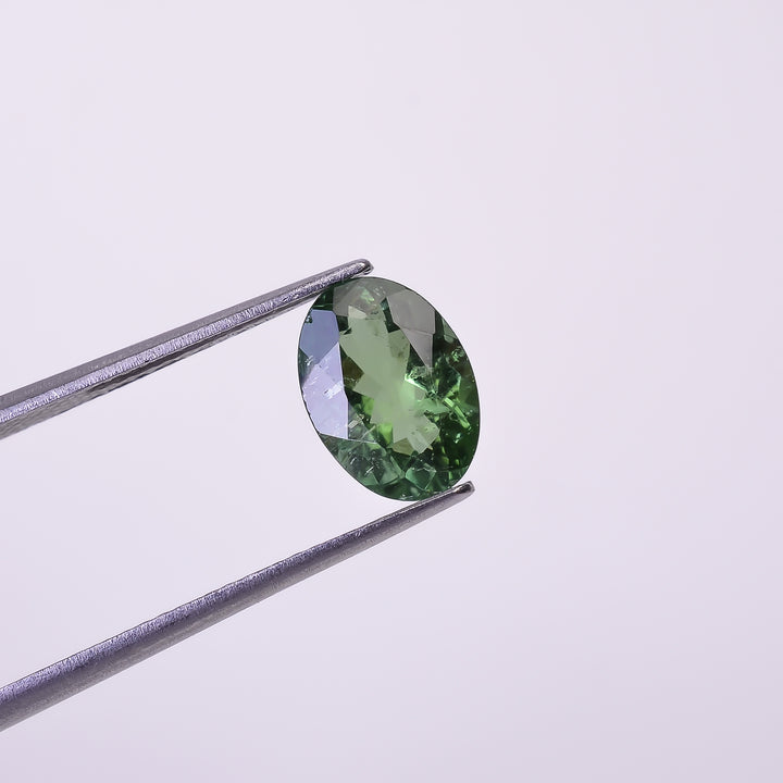 Natural Green Tourmaline Oval Shape Cut Stone Loose Gemstone For Making Jewelry 1.5 Ct. 9X6X4 mm Y-10275