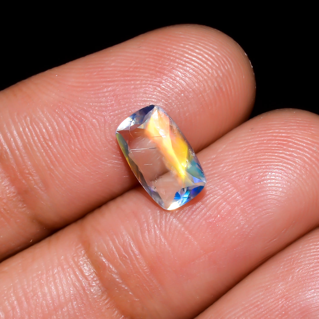 Natural Madagascar Moonstone Radiant Shape Cut Stone Loose Gemstone For Making Jewelry 1.3 Ct. 9X6X3 mm Y-10309