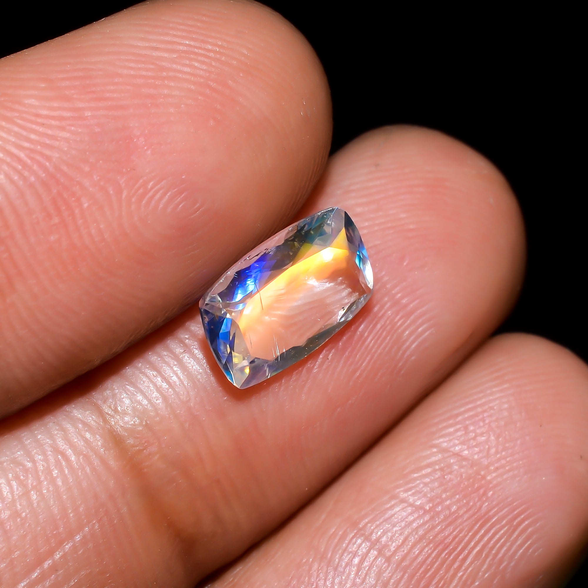 Natural Madagascar Moonstone Radiant Shape Cut Stone Loose Gemstone For Making Jewelry 1.3 Ct. 9X6X3 mm Y-10309