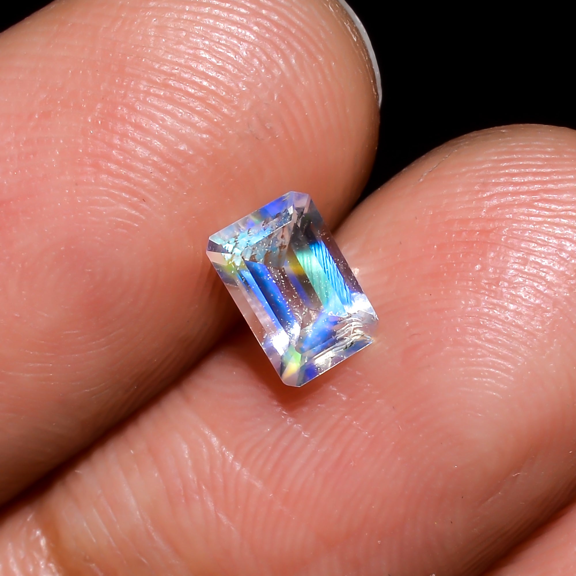Natural Madagascar Moonstone Radiant Shape Cut Stone Loose Gemstone For Making Jewelry 0.55 Ct. 5X4X3 mm Y-10312