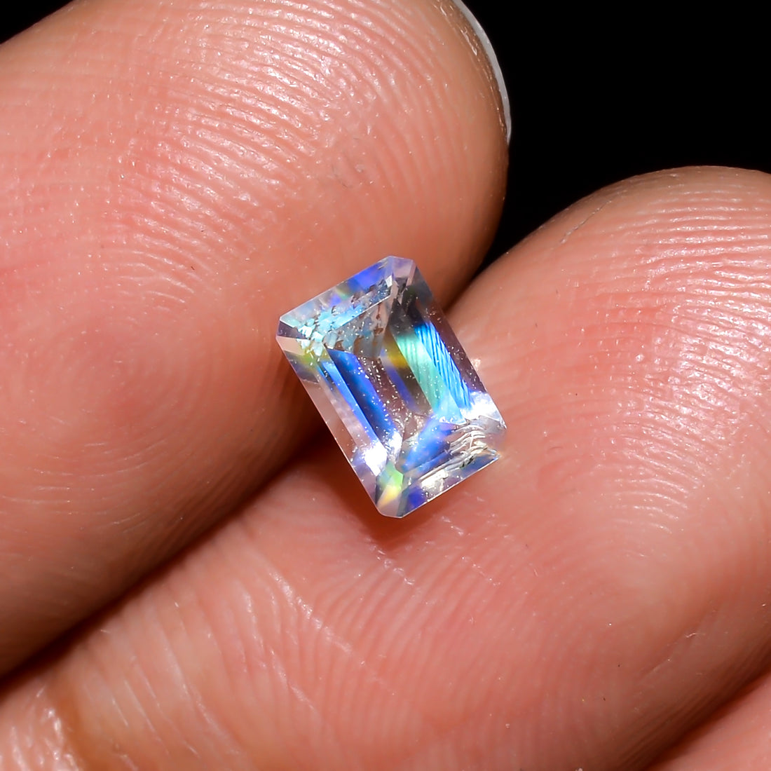 Natural Madagascar Moonstone Radiant Shape Cut Stone Loose Gemstone For Making Jewelry 0.55 Ct. 5X4X3 mm Y-10312