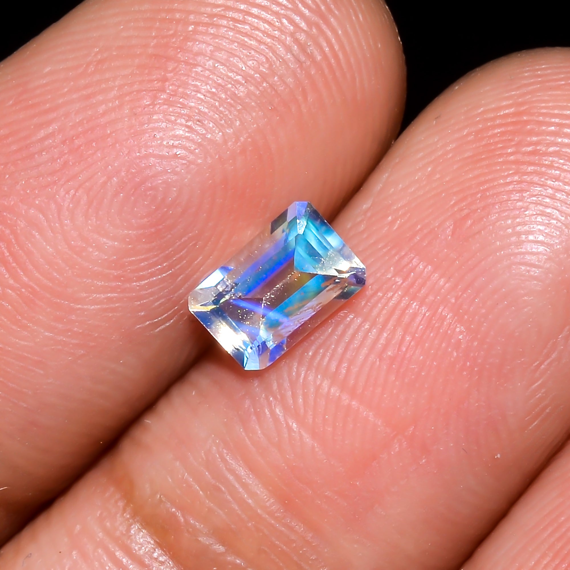 Natural Madagascar Moonstone Radiant Shape Cut Stone Loose Gemstone For Making Jewelry 0.55 Ct. 5X4X3 mm Y-10312