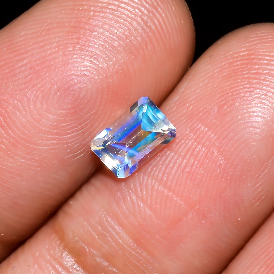 Natural Madagascar Moonstone Radiant Shape Cut Stone Loose Gemstone For Making Jewelry 0.55 Ct. 5X4X3 mm Y-10312