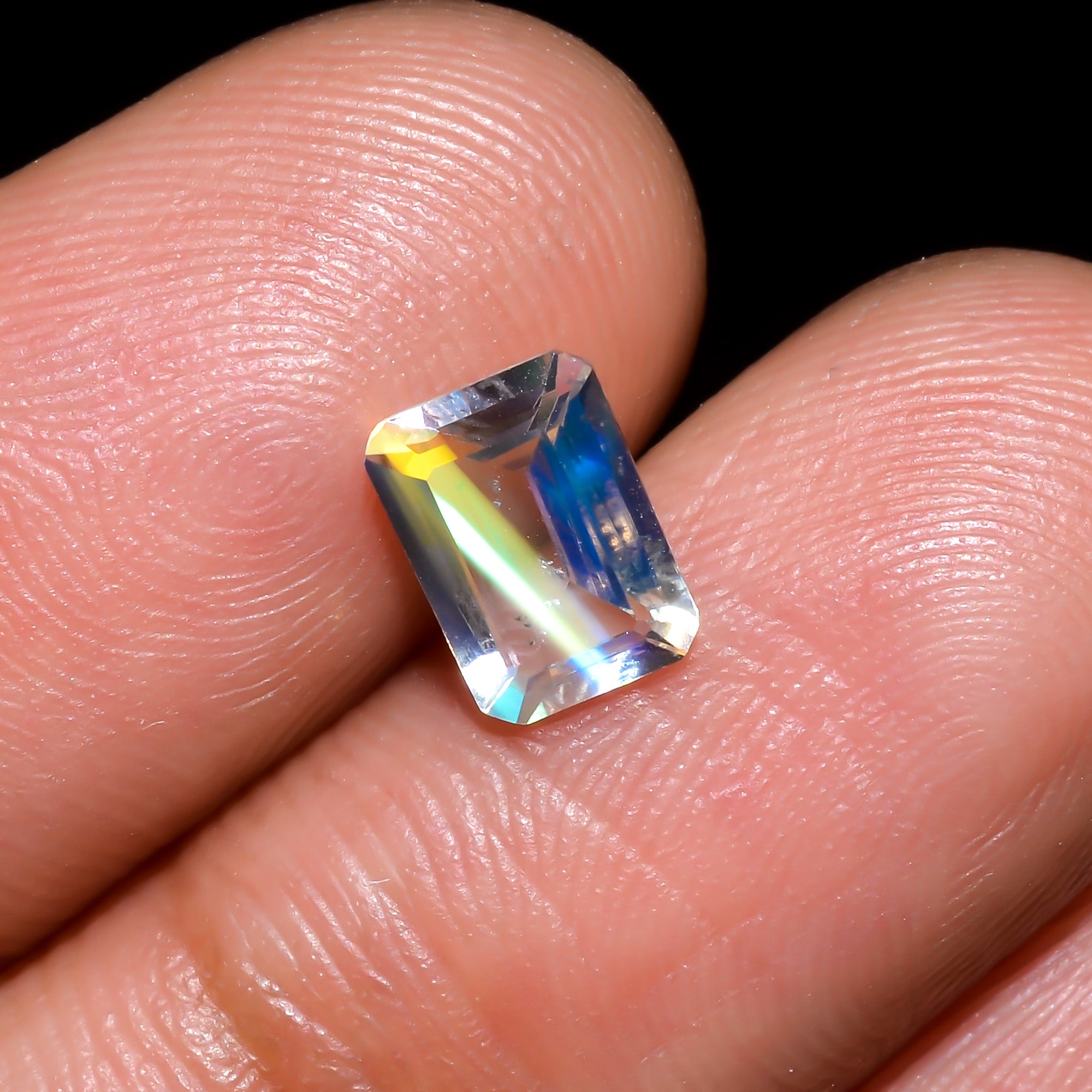 Natural Madagascar Moonstone Radiant Shape Cut Stone Loose Gemstone For Making Jewelry 0.8 Ct. 7X5X3 mm Y-10314