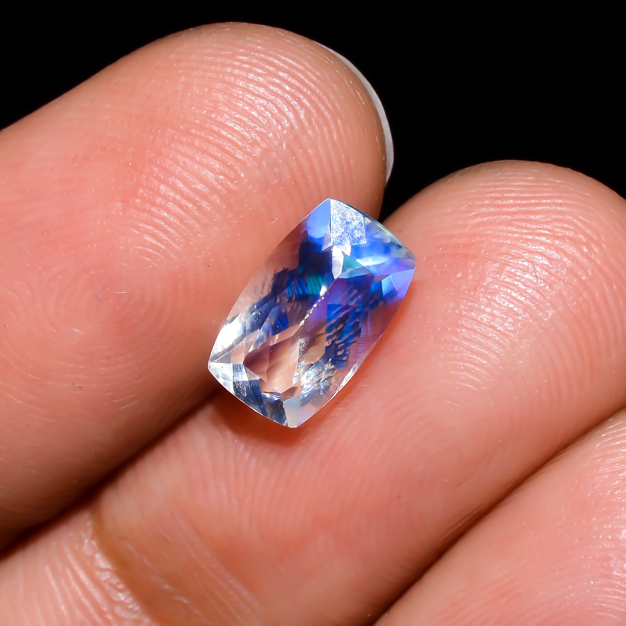 Natural Madagascar Moonstone Radiant Shape Cut Stone Loose Gemstone For Making Jewelry 1.35 Ct. 9X5X4 mm Y-10316