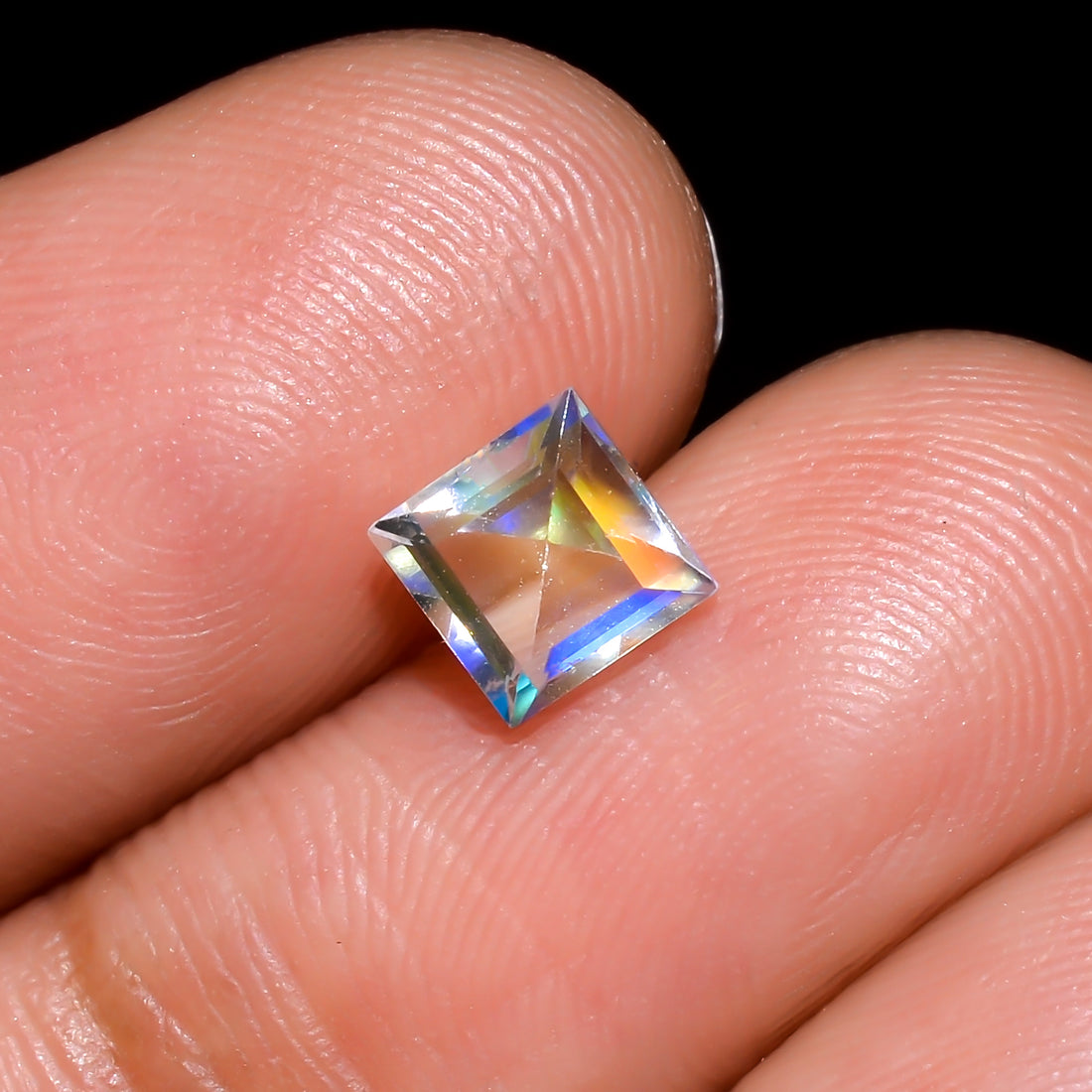 Natural Madagascar Moonstone Square Shape Cut Stone Loose Gemstone For Making Jewelry 0.7 Ct. 5X5X3 mm Y-10317