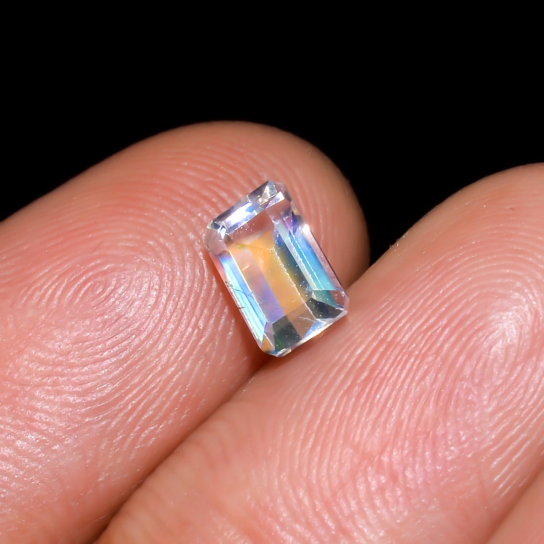 Natural Madagascar Moonstone Radiant Shape Cut Stone Loose Gemstone For Making Jewelry 0.55 Ct. 6X3X3 mm Y-10320