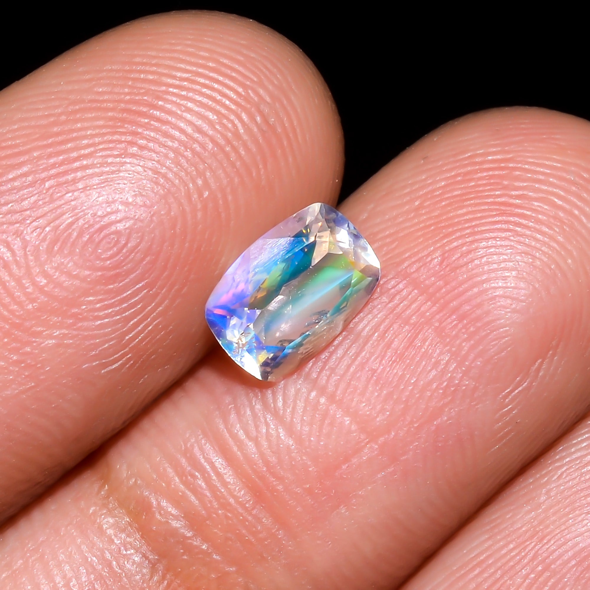 Natural Madagascar Moonstone Radiant Shape Cut Stone Loose Gemstone For Making Jewelry 0.75 Ct. 7X5X3 mm Y-10336