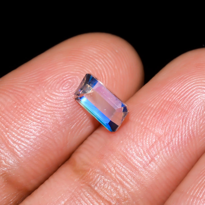 Natural Madagascar Moonstone Radiant Shape Cut Stone Loose Gemstone For Making Jewelry 0.7 Ct. 7X4X3 mm Y-10338