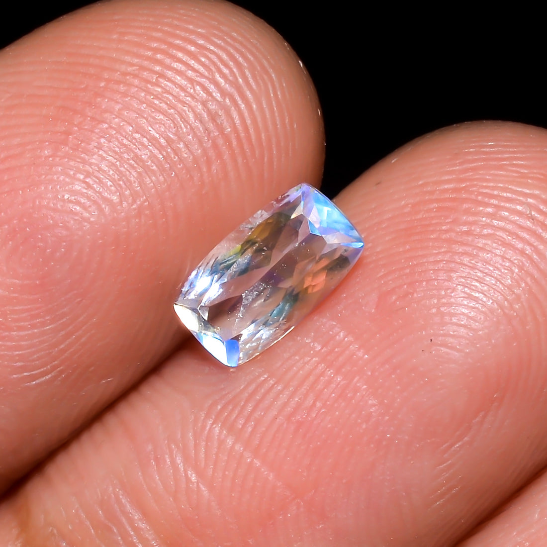 Natural Madagascar Moonstone Radiant Shape Cut Stone Loose Gemstone For Making Jewelry 0.5 Ct. 7X4X3 mm Y-10342