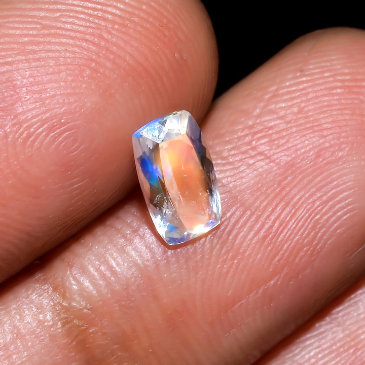 Natural Madagascar Moonstone Radiant Shape Cut Stone Loose Gemstone For Making Jewelry 0.5 Ct. 7X4X3 mm Y-10342