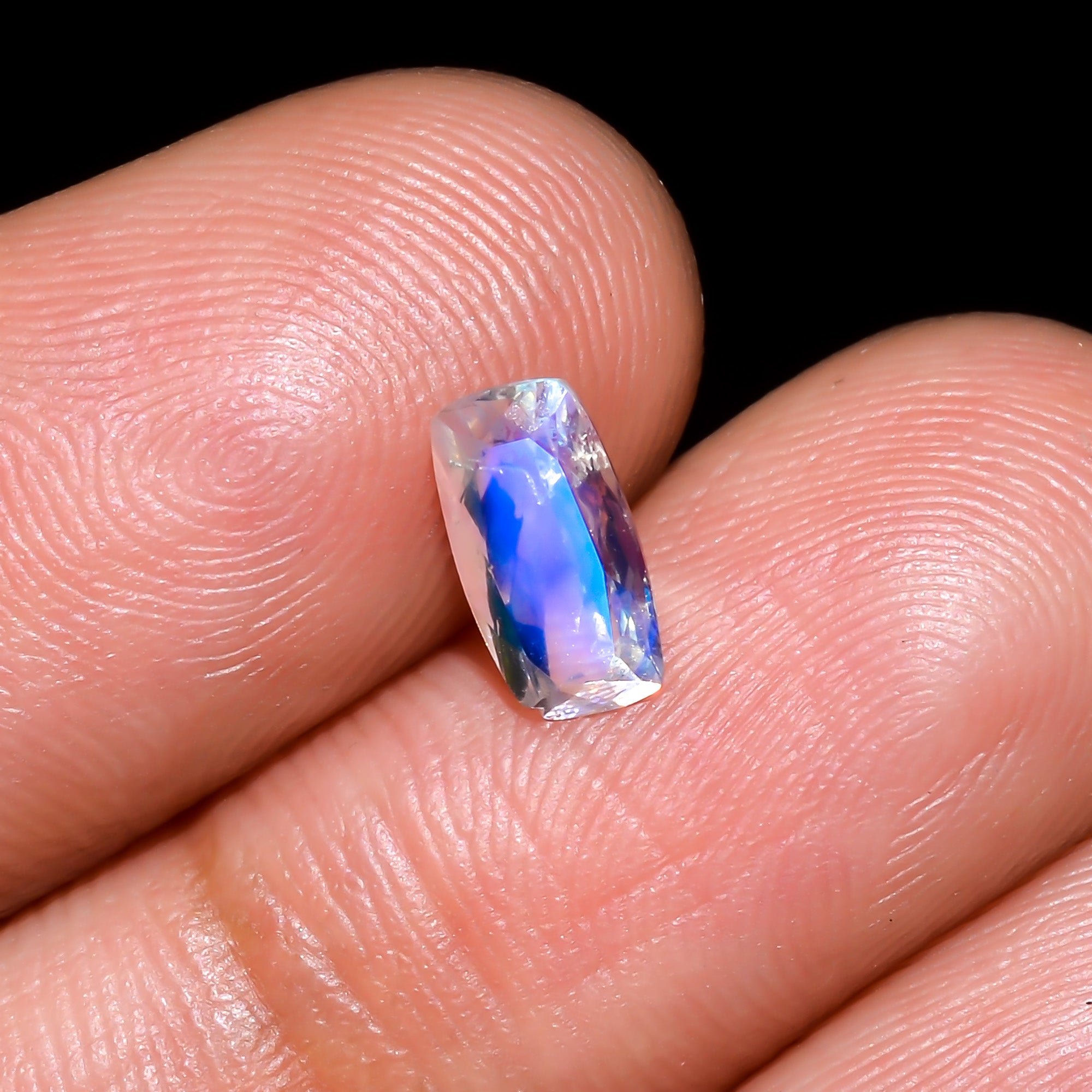 Natural Madagascar Moonstone Radiant Shape Cut Stone Loose Gemstone For Making Jewelry 0.7 Ct. 8X3X3 mm Y-10344
