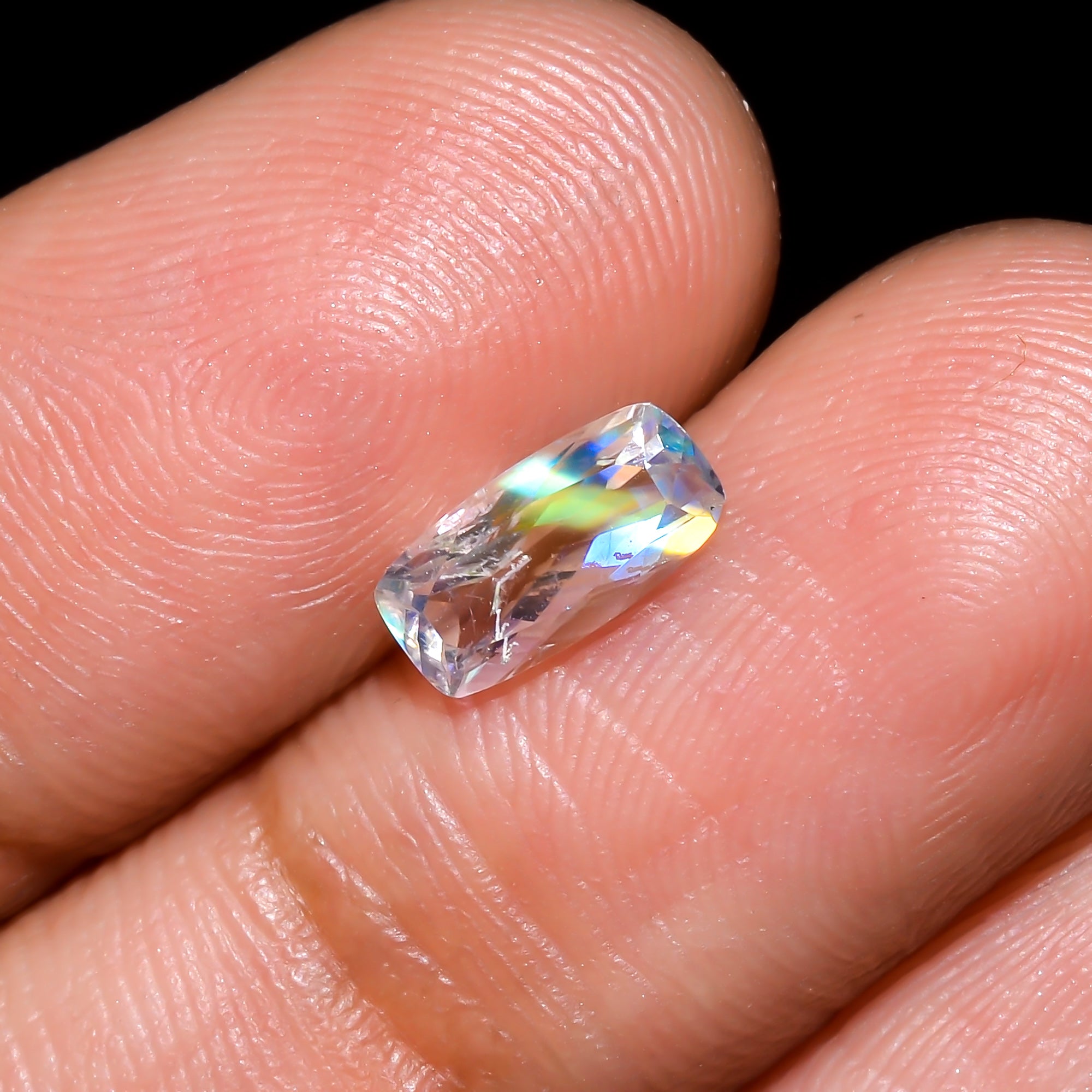 Natural Madagascar Moonstone Radiant Shape Cut Stone Loose Gemstone For Making Jewelry 0.7 Ct. 8X3X3 mm Y-10344