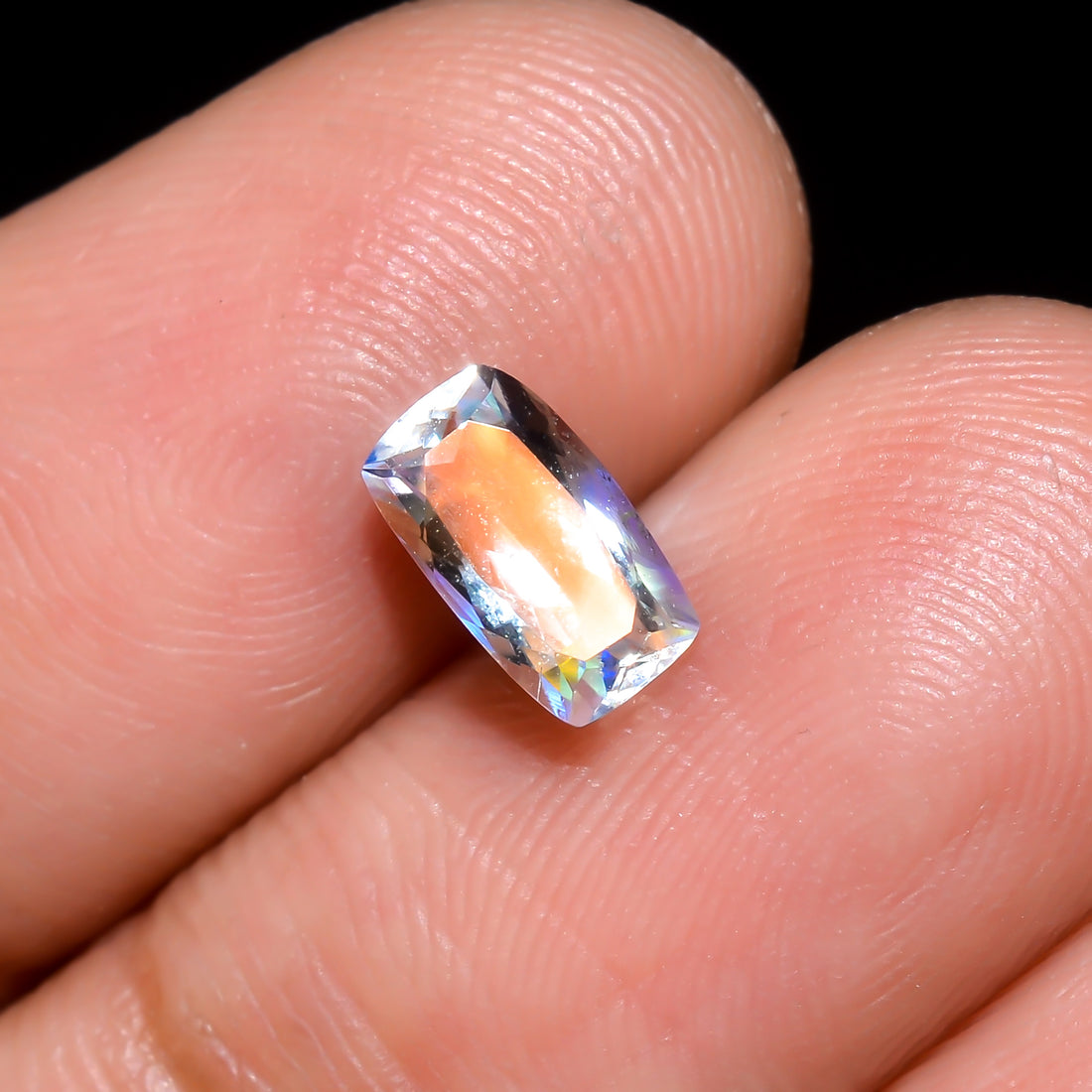 Natural Madagascar Moonstone Radiant Shape Cut Stone Loose Gemstone For Making Jewelry 0.7 Ct. 7X3X3 mm Y-10348