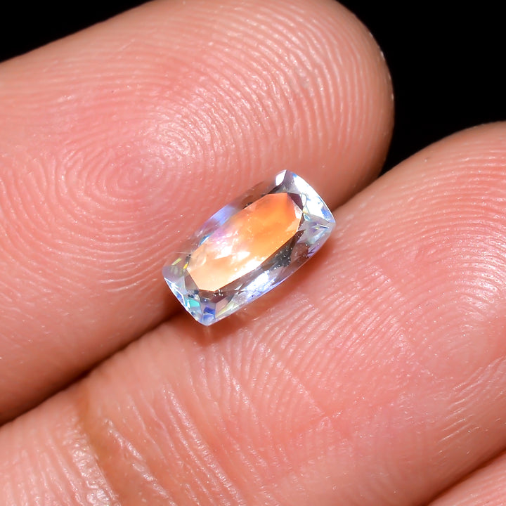 Natural Madagascar Moonstone Radiant Shape Cut Stone Loose Gemstone For Making Jewelry 0.7 Ct. 7X3X3 mm Y-10348