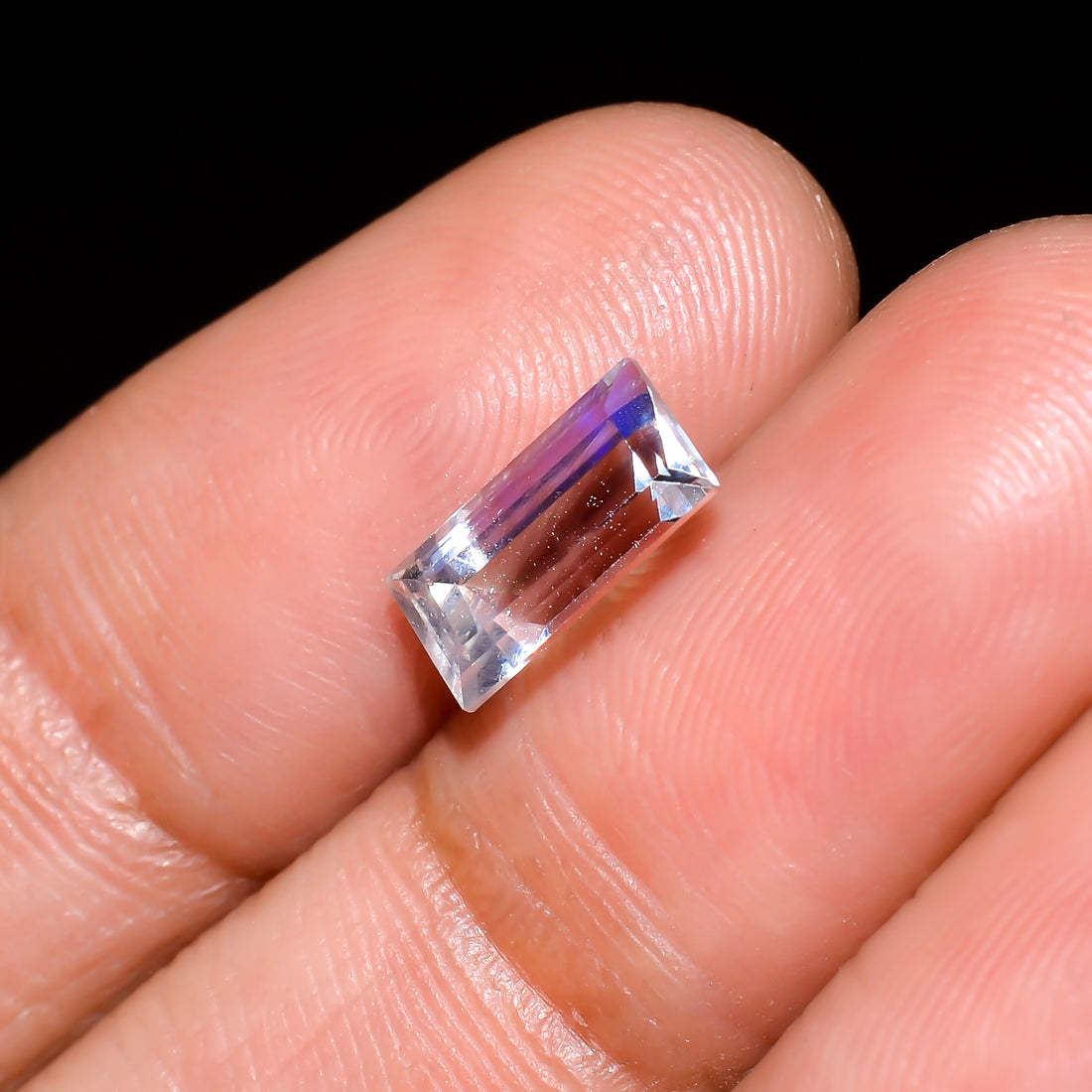 Natural Madagascar Moonstone Rectangle Shape Cut Stone Loose Gemstone For Making Jewelry 1.25 Ct. 9X4X4 mm Y-10359