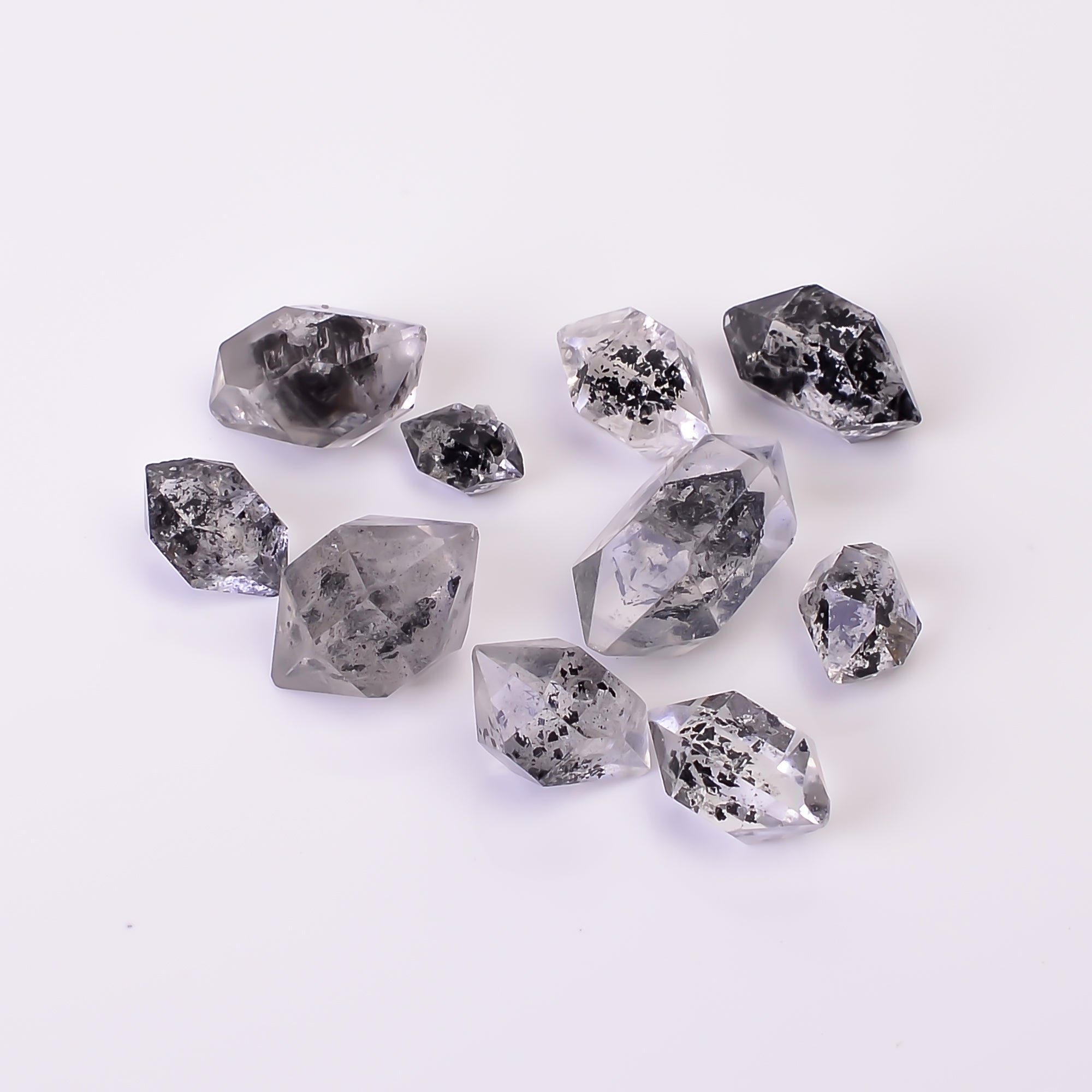 Natural Herkimer Diamond Fancy Shape Cut Stone Loose Gemstone 10 Pcs Lot For Making Jewelry 30 Ct. 7X4 15X7 mm Y-10362