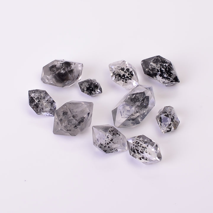 Natural Herkimer Diamond Fancy Shape Cut Stone Loose Gemstone 10 Pcs Lot For Making Jewelry 30 Ct. 7X4 15X7 mm Y-10362