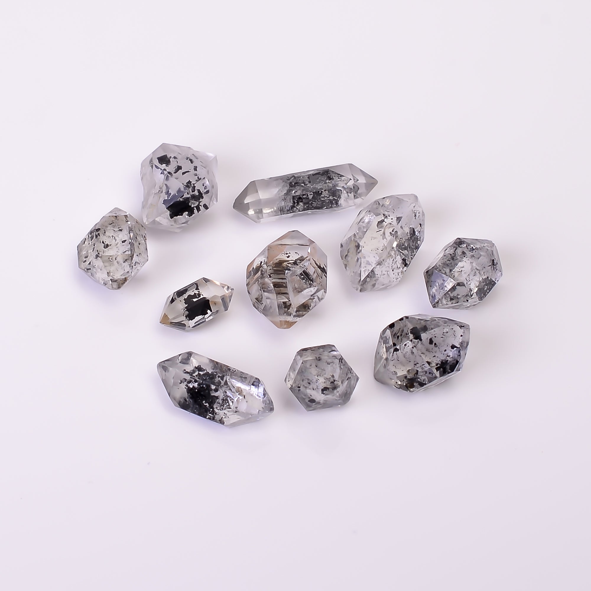 Natural Herkimer Diamond Fancy Shape Cut Stone Loose Gemstone 10 Pcs Lot For Making Jewelry 27.5 Ct. 8X4 15X5 mm Y-10363