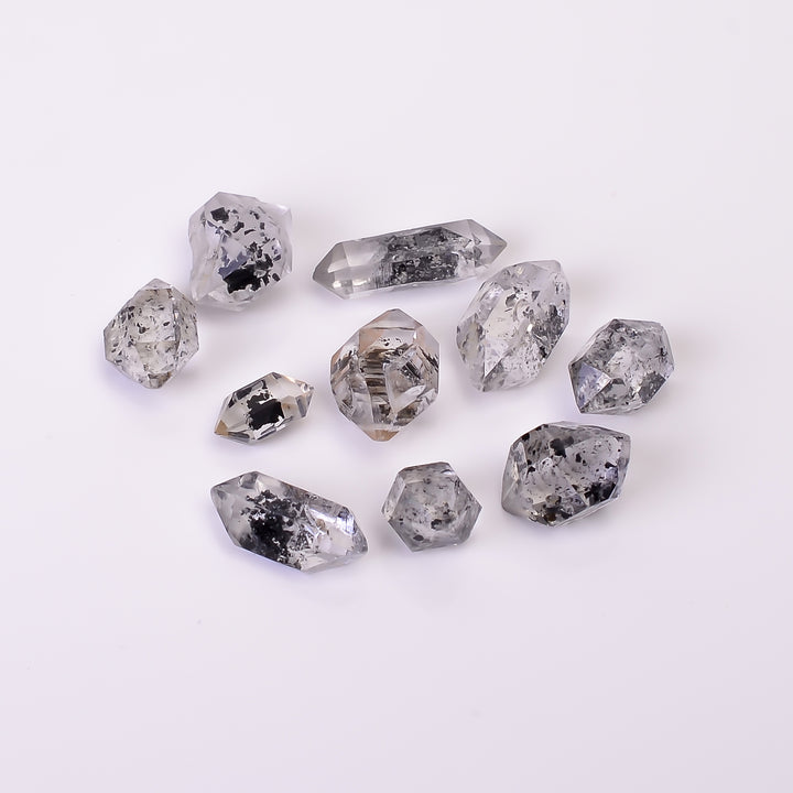 Natural Herkimer Diamond Fancy Shape Cut Stone Loose Gemstone 10 Pcs Lot For Making Jewelry 27.5 Ct. 8X4 15X5 mm Y-10363