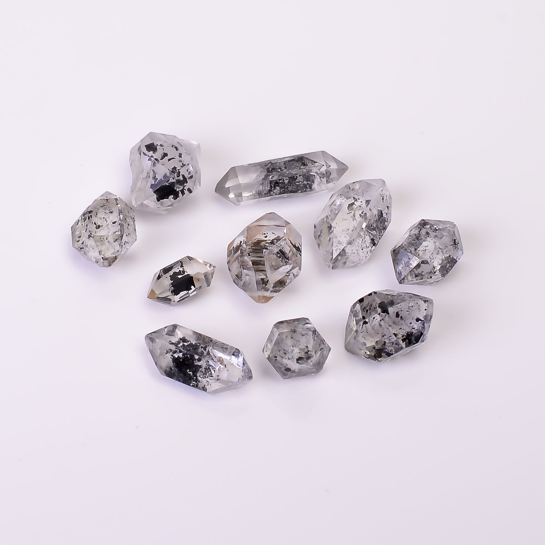 Natural Herkimer Diamond Fancy Shape Cut Stone Loose Gemstone 10 Pcs Lot For Making Jewelry 27.5 Ct. 8X4 15X5 mm Y-10363
