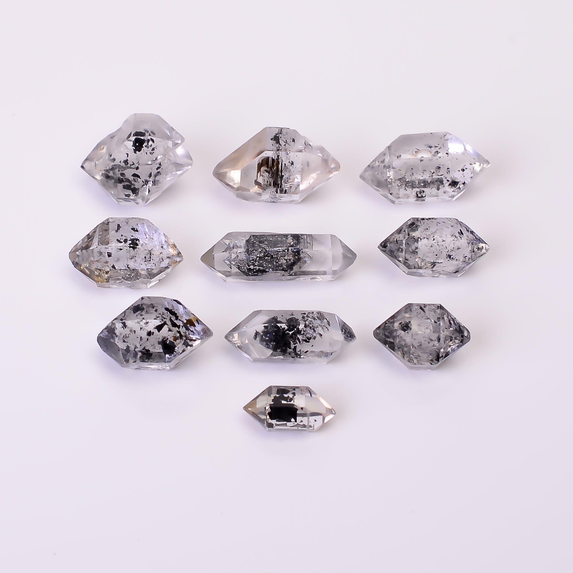 Natural Herkimer Diamond Fancy Shape Cut Stone Loose Gemstone 10 Pcs Lot For Making Jewelry 27.5 Ct. 8X4 15X5 mm Y-10363