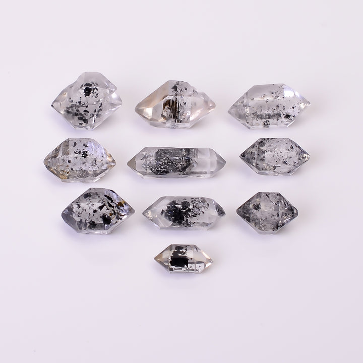 Natural Herkimer Diamond Fancy Shape Cut Stone Loose Gemstone 10 Pcs Lot For Making Jewelry 27.5 Ct. 8X4 15X5 mm Y-10363