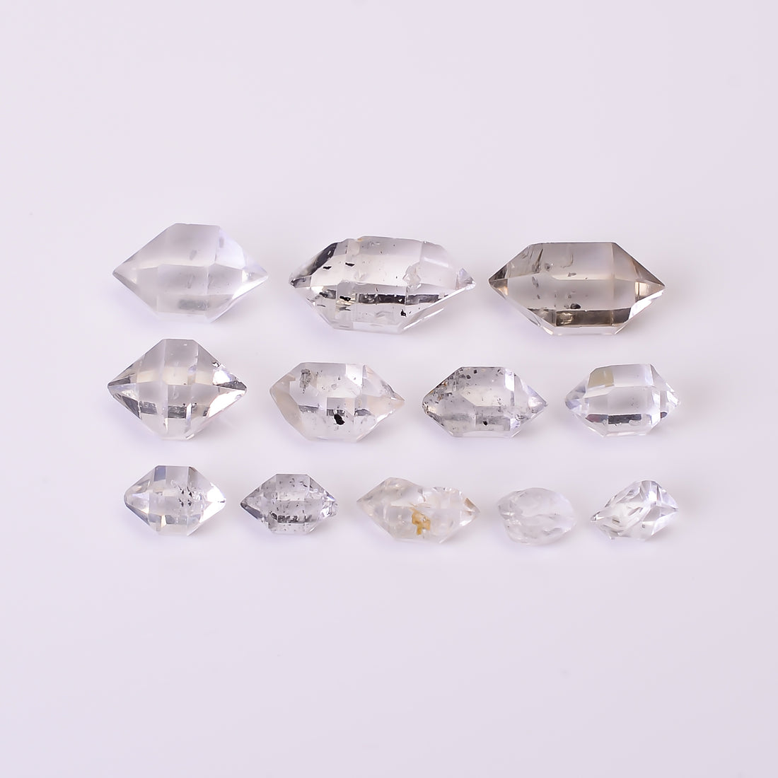 Natural Herkimer Diamond Fancy Shape Cut Stone Loose Gemstone 12 Pcs Lot For Making Jewelry 24 Ct. 5X4 14X8 mm Y-10364