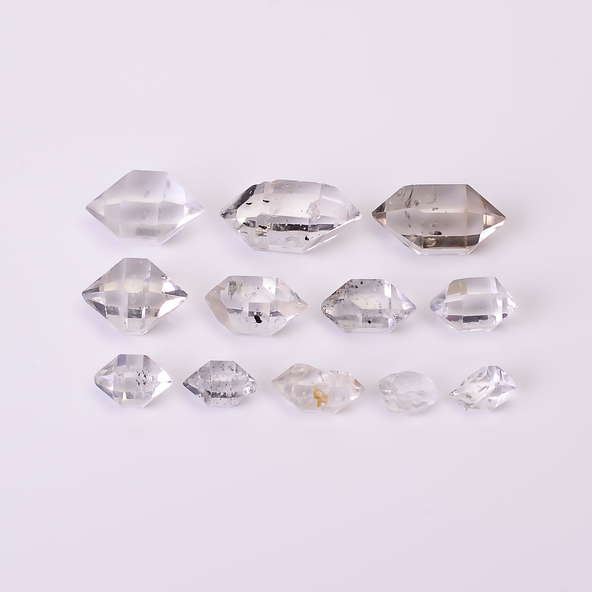 Natural Herkimer Diamond Fancy Shape Cut Stone Loose Gemstone 12 Pcs Lot For Making Jewelry 24 Ct. 5X4 14X8 mm Y-10364