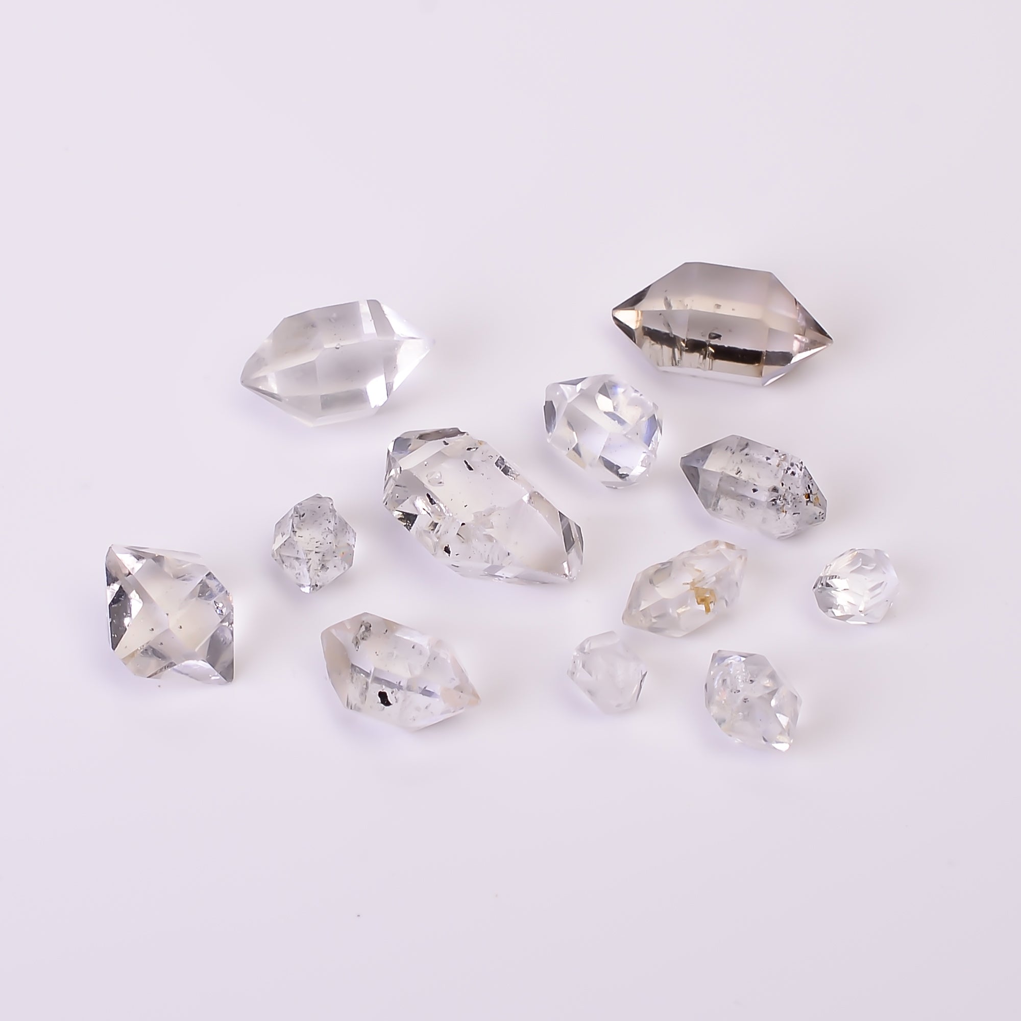 Natural Herkimer Diamond Fancy Shape Cut Stone Loose Gemstone 12 Pcs Lot For Making Jewelry 24 Ct. 5X4 14X8 mm Y-10364