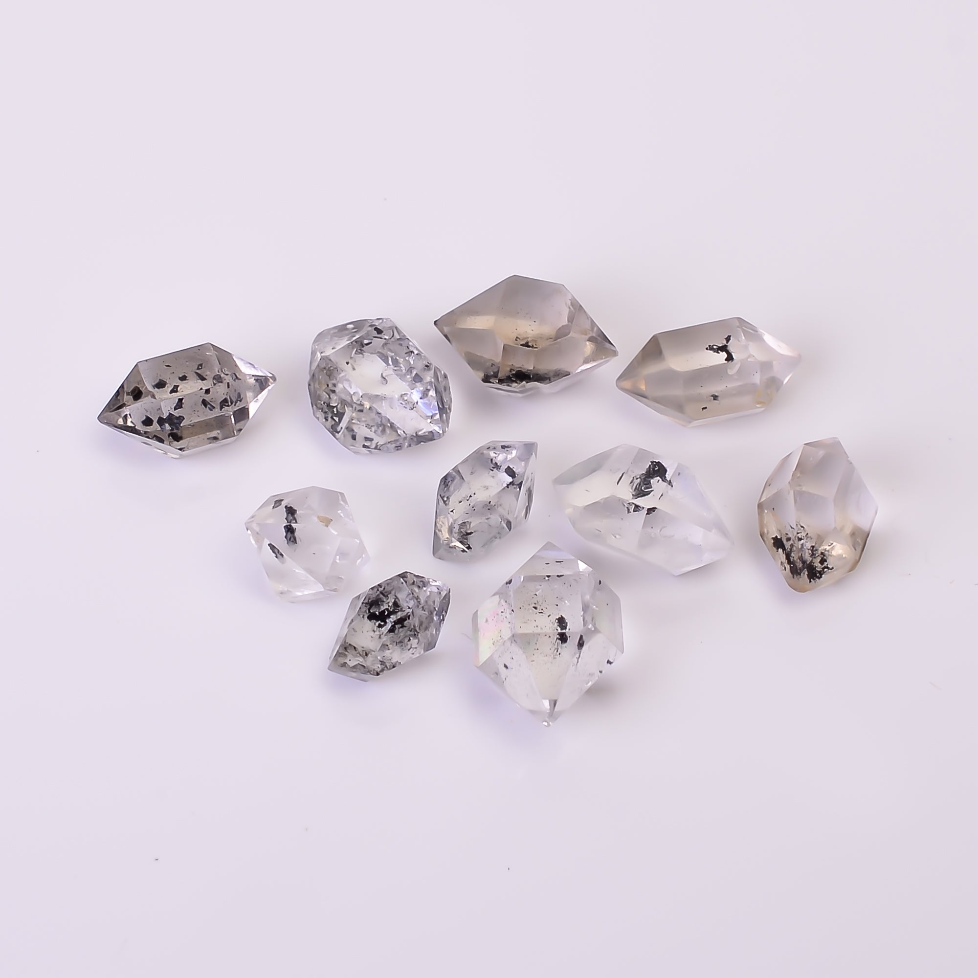 Natural Herkimer Diamond Fancy Shape Cut Stone Loose Gemstone 10 Pcs Lot For Making Jewelry 19 Ct. 7X5 12X7 mm Y-10365
