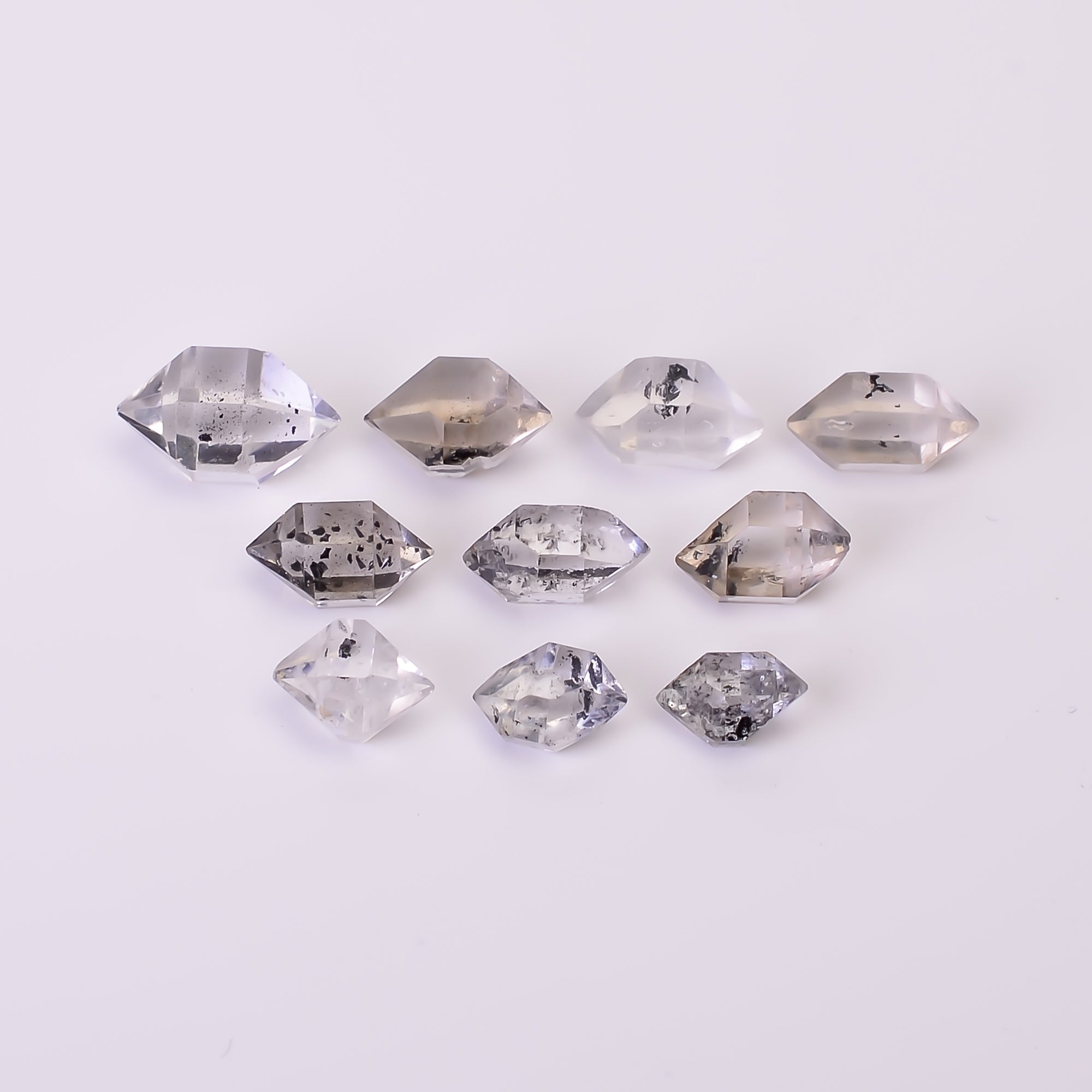 Natural Herkimer Diamond Fancy Shape Cut Stone Loose Gemstone 10 Pcs Lot For Making Jewelry 19 Ct. 7X5 12X7 mm Y-10365