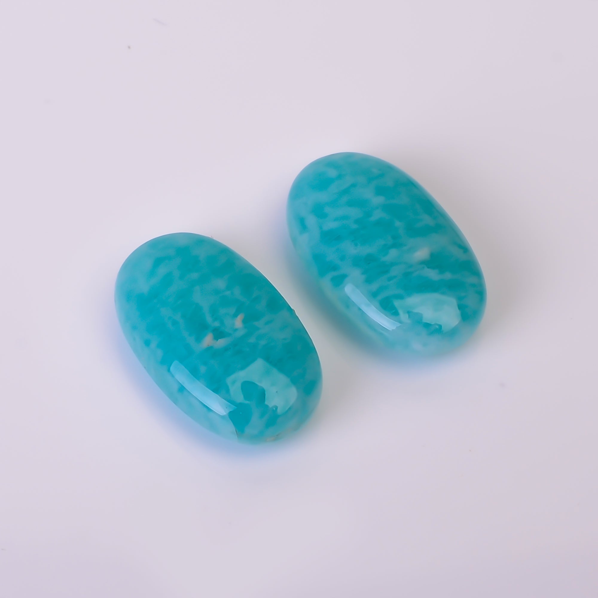 Natural Amazonite Oval Shape Faceted Loose Gemstone Pair For Making Earrings 15 Ct. 17X10X5 mm Y-10381