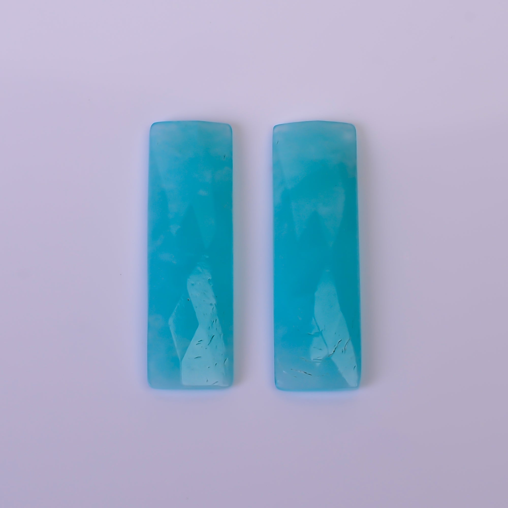 Natural Amazonite Radiant Shape Faceted Loose Gemstone Pair For Making Earrings 6 Ct. 21X6X2 mm Y-10382